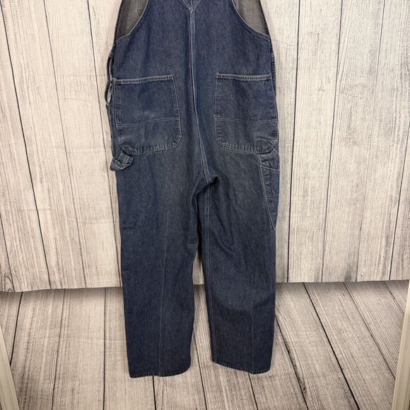Dickies Men's W40 x L30 Blue Workwear Wide Leg Carpenter Utility Bib Overall - Picture 6 of 8